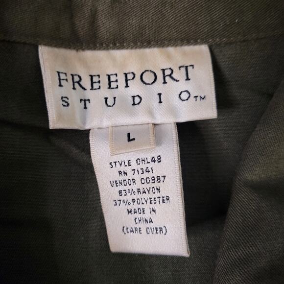 Freeport Studio Large green long sleeve button up shirt - Picture 4 of 5